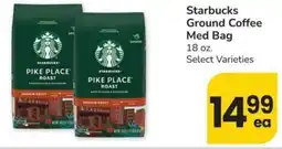 Albertsons Starbucks ground coffee med bag offer