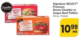 Albertsons Signature select premium Bacon Cheddar or Angus Beef Patties offer