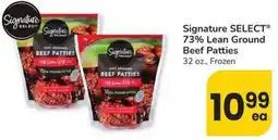 Albertsons Signature select 73% lean ground beef patties offer