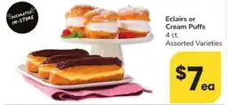 Albertsons Eclairs or Cream Puffs offer