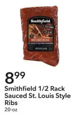 Publix Smithfield 1/2 Rack Sauced St. Louis Style Ribs offer