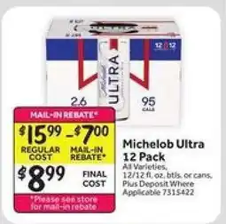 Stop&Shop Michelob Ultra 12 Pack offer