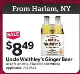 Stop&Shop Uncle Waithley's Ginger Beer offer