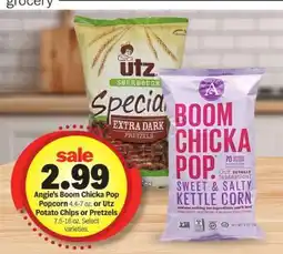 Meijer Angie's Boom Chicka Pop Popcorn or Utz Potato Chips or Pretzels offer