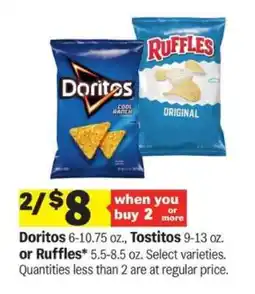 Meijer Doritos, Tostitos or Ruffles offer
