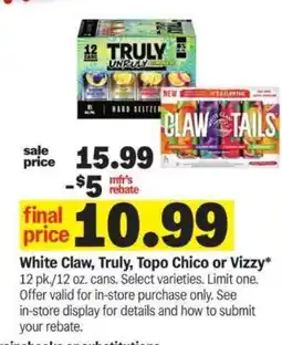 Meijer White Claw, Truly, Topo Chico or Vizzy offer