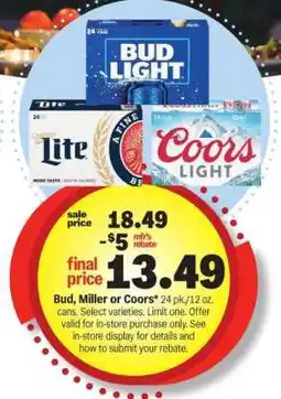 Meijer Bud, Miller or Coors offer