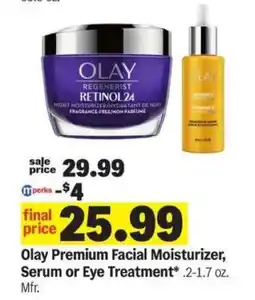Meijer Olay Premium Facial Moisturizer, Serum or Eye Treatment offer