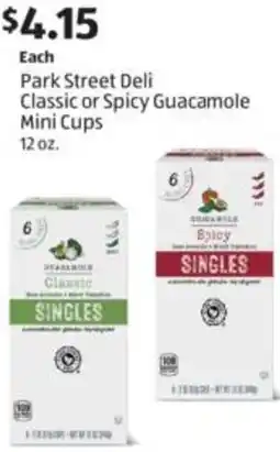 Aldi Park Street Deli Classic or Spicy Guacamole Mini Cups offer