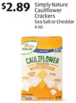 Aldi Simply Nature Cauliflower Crackers Sea Salt or Cheddar offer
