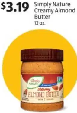 Aldi Simply Nature Creamy Almond Butter offer