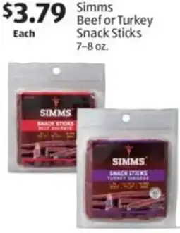 Aldi Simms Beef or Turkey Snack Sticks offer