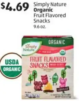 Aldi Simply Nature Organic Fruit Flavored Snacks offer