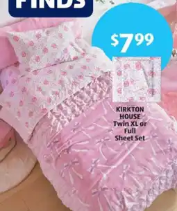 Aldi Kirkton House Twin XL or Full Sheet Set offer
