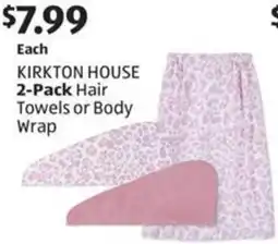 Aldi Kirkton House 2-Pack Hair Towels or Body Wrap offer