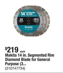 The Home Depot Makita 14 in. Segmented Rim Diamond Blade for General Purpose (3-Pack) offer