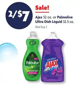 Family Dollar Ajax 52 oz. or Palmolive Ultra Dish Liquid 32.5 oz offer