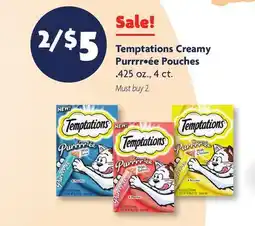 Family Dollar Temptations Creamy Purrrr•ée Pouches offer