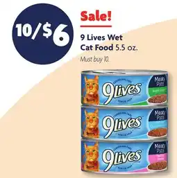 Family Dollar 9 Lives Wet Cat Food offer