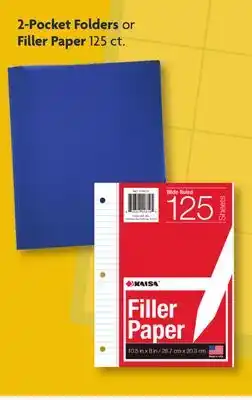 Family Dollar 2-Pocket Folders or Filler Paper offer