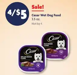 Family Dollar Cesar Wet Dog Food offer