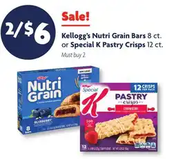 Family Dollar Kellogg's Nutri Grain Bars 8 ct. or Special K Pastry Crisps 12 ct offer
