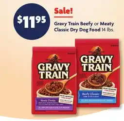 Family Dollar Gravy Train Beefy or Meaty Classic Dry Dog Food offer