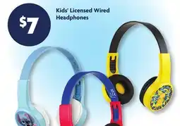 Family Dollar Kids' Licensed Wired Headphones offer
