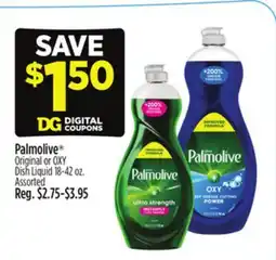 Dollar General Palmolive Original or OXY Dish Liquid offer