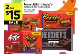 Dollar General Reese's , Kit Kat or Hershey's Jumbo Bags offer