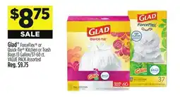 Dollar General Glad ForceFlex or Quick-Tie Kitchen or Trash Bags offer