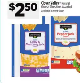 Dollar General Clover Valley Natural Cheese Slices offer
