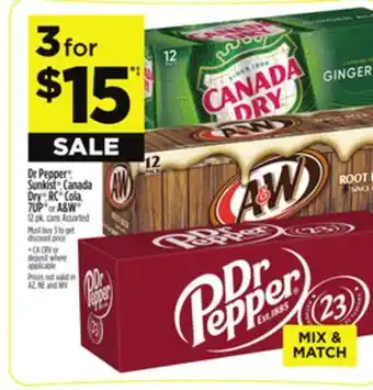 Dollar General Dr Pepper , Sunkist , Canada Dry , RC Cola, 7UP or A & W offer