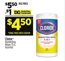 Dollar General Clorox Disinfecting Wipes offer
