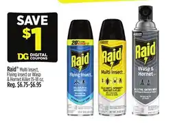 Dollar General Raid Multi Insect, Flying Insect or Wasp & Hornet Killer offer