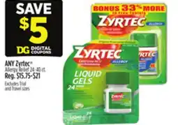 Dollar General ANY Zyrtec Allergy Relief offer