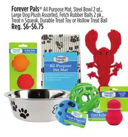 Dollar General Forever Pals All Purpose Mat, Steel Bowl 2 qt., Large Dog Plush, Fetch Balls 2., Treat offer