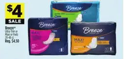 Dollar General Breeze Ultra Thin or Maxi or Pads offer