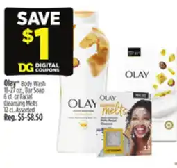 Dollar General Olay Body Wash 18-27 oz., Bar Soap 6 ct. or Facial Cleansing Melts 12 ct. Assorted offer
