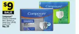 Dollar General Composure Protective Underwear Men's, Women's or Unisex Sizes: S/M-XXL Counts: 12-18 offer