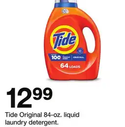 Target Tide Original 84-oz. liquid laundry detergent offer