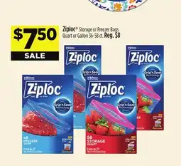 Dollar General Ziploc Storage or Freezer Bags Quart offer