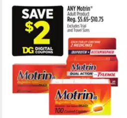 Dollar General ANY Motrin Adult Product offer