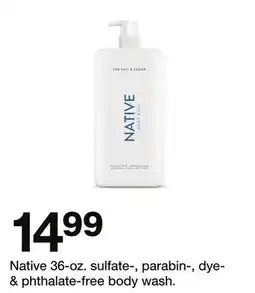 Target Native 36-oz. sulfate, parabin-, dye-& phthalate-free body wash offer