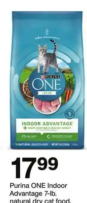 Target Purina ONE Indoor Advantage 7-lb. natural dry cat food offer