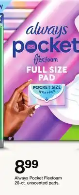 Target Always Pocket Flexfoam 20 - ct. unscented pads offer
