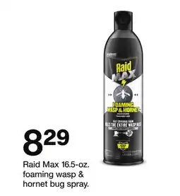 Target Raid Max 16.5-oz. foaming wasp & hornet bug spray offer