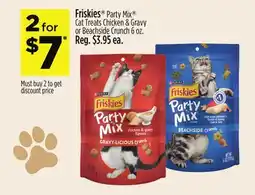 Dollar General Friskies Party Mix Cat Treats Chicken & Gravy or Beachside Crunch offer