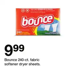 Target Bounce 240-ct. fabric softener dryer sheets offer
