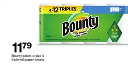 Target Bounty select-a-size 4 triple-roll paper towels offer